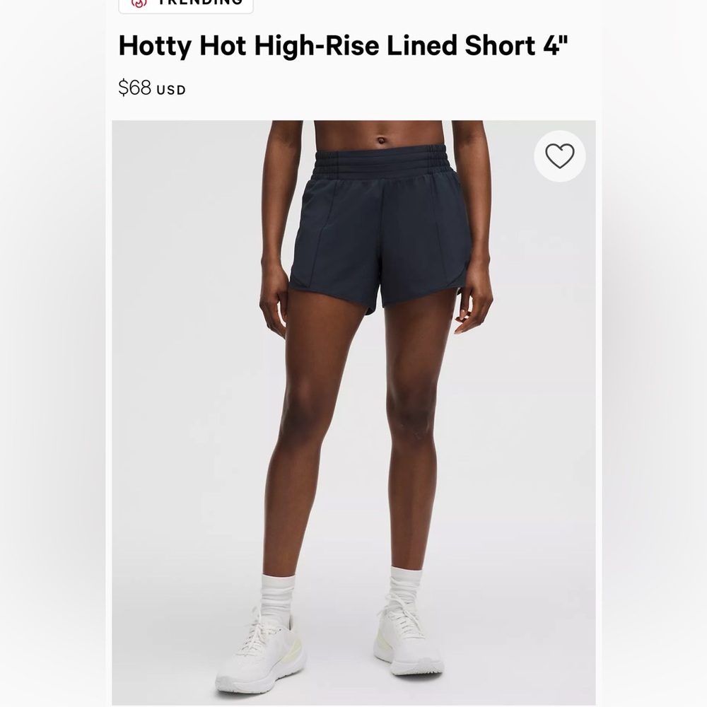 Lululemon Hotty Tot High Rise shorts size 8